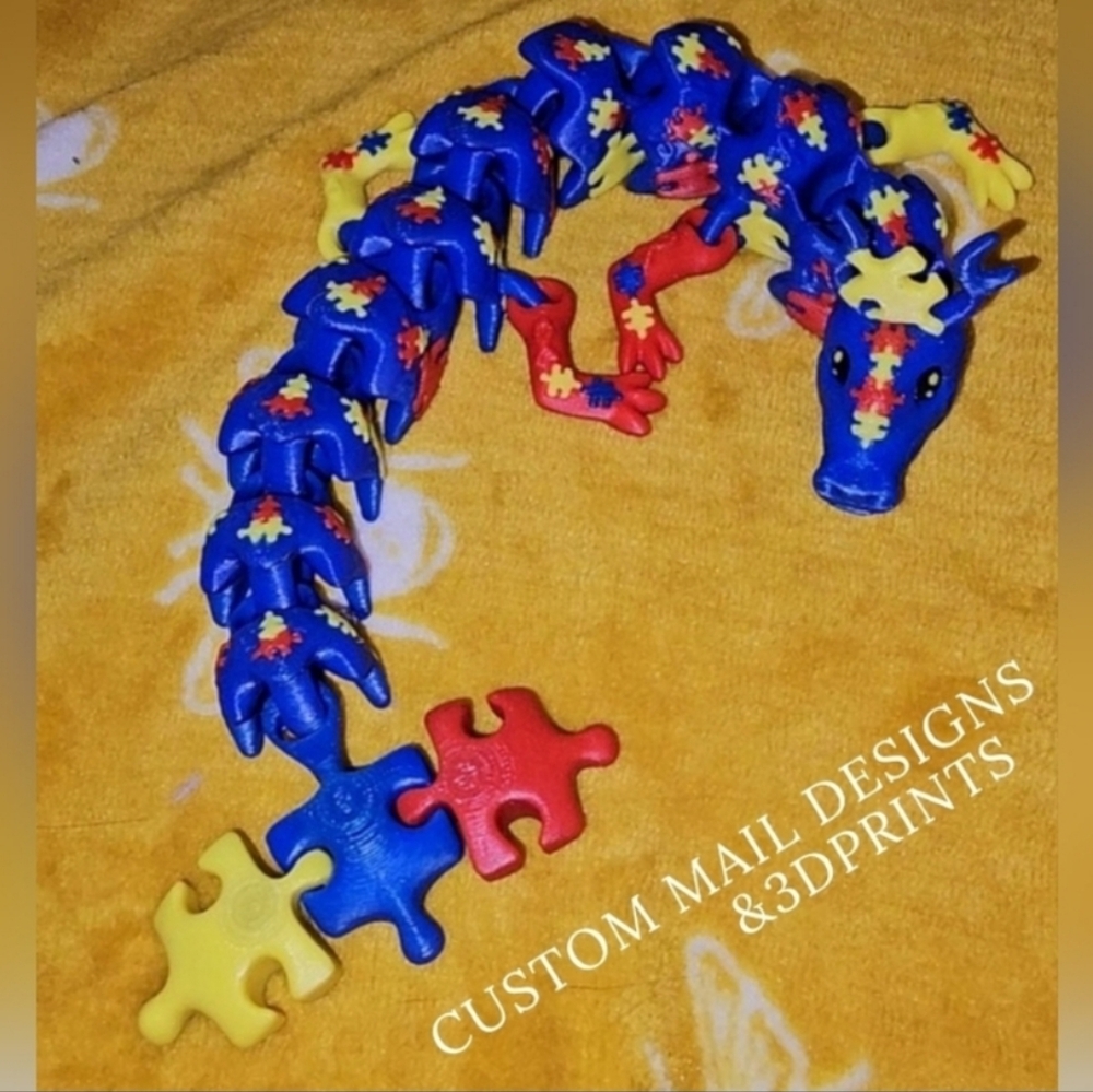 3d Printed autism dragon